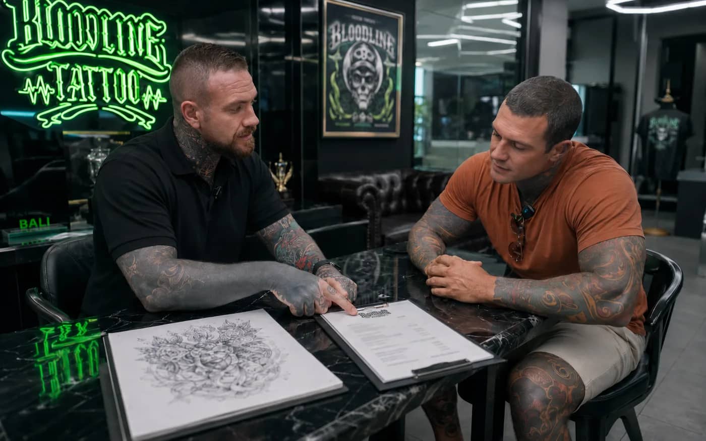 Transparent tattoo pricing consultation in Bali