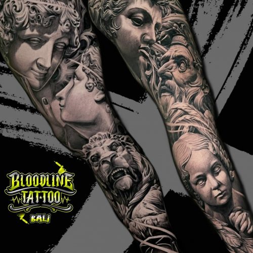 colour tattoos by our Bloodline Tattoo Bali
